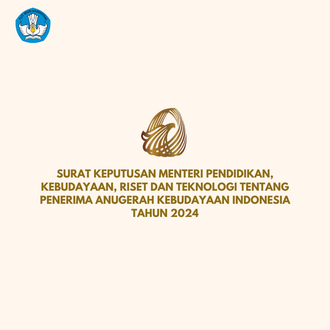 Surat Keputusan Menteri Pendidikan, Kebudayaan, Riset dan Teknologi Tentang Penerima Anugerah Kebudayaan Indonesia 2024